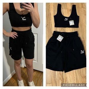 NWT! Puma matching set - crop top and high waisted shorts